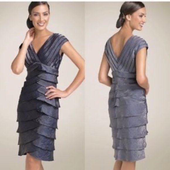 AIDAN MATTOX Niteline Ruffled-Tier Sheath Dress 6 - Picture 9 of 9
